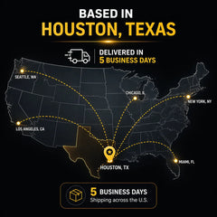 Tokbolt U.S. shipping map from Houston Texas